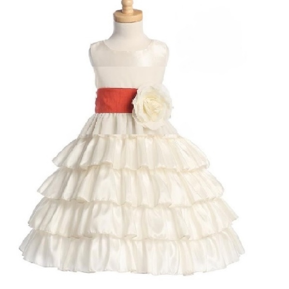 Lito / Blossom Other - NWT Ivory and Orange Layered Flower Girl Dress 8